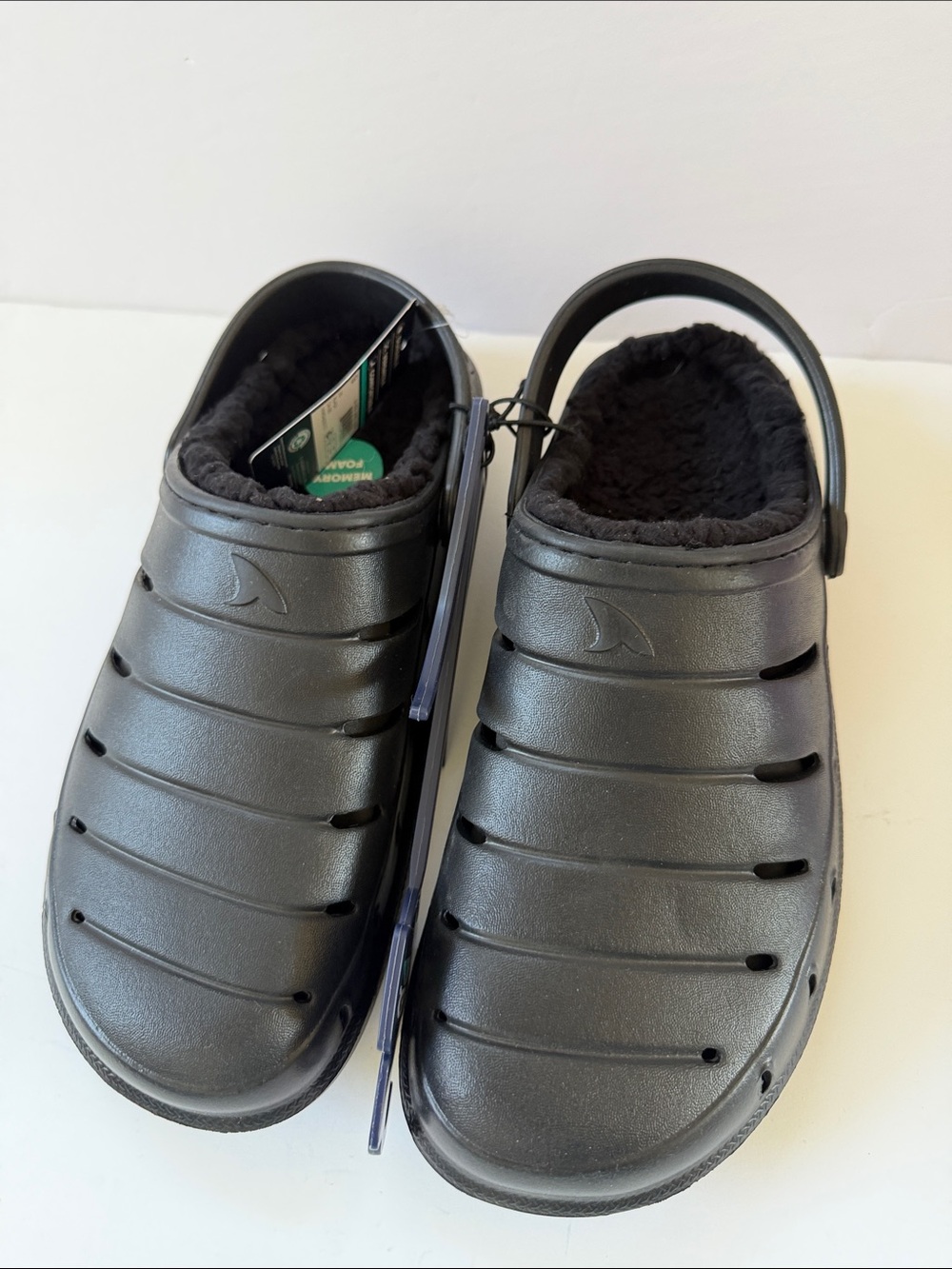 New Men’s Rugged Shark Clog Sherpa Lined Sandals